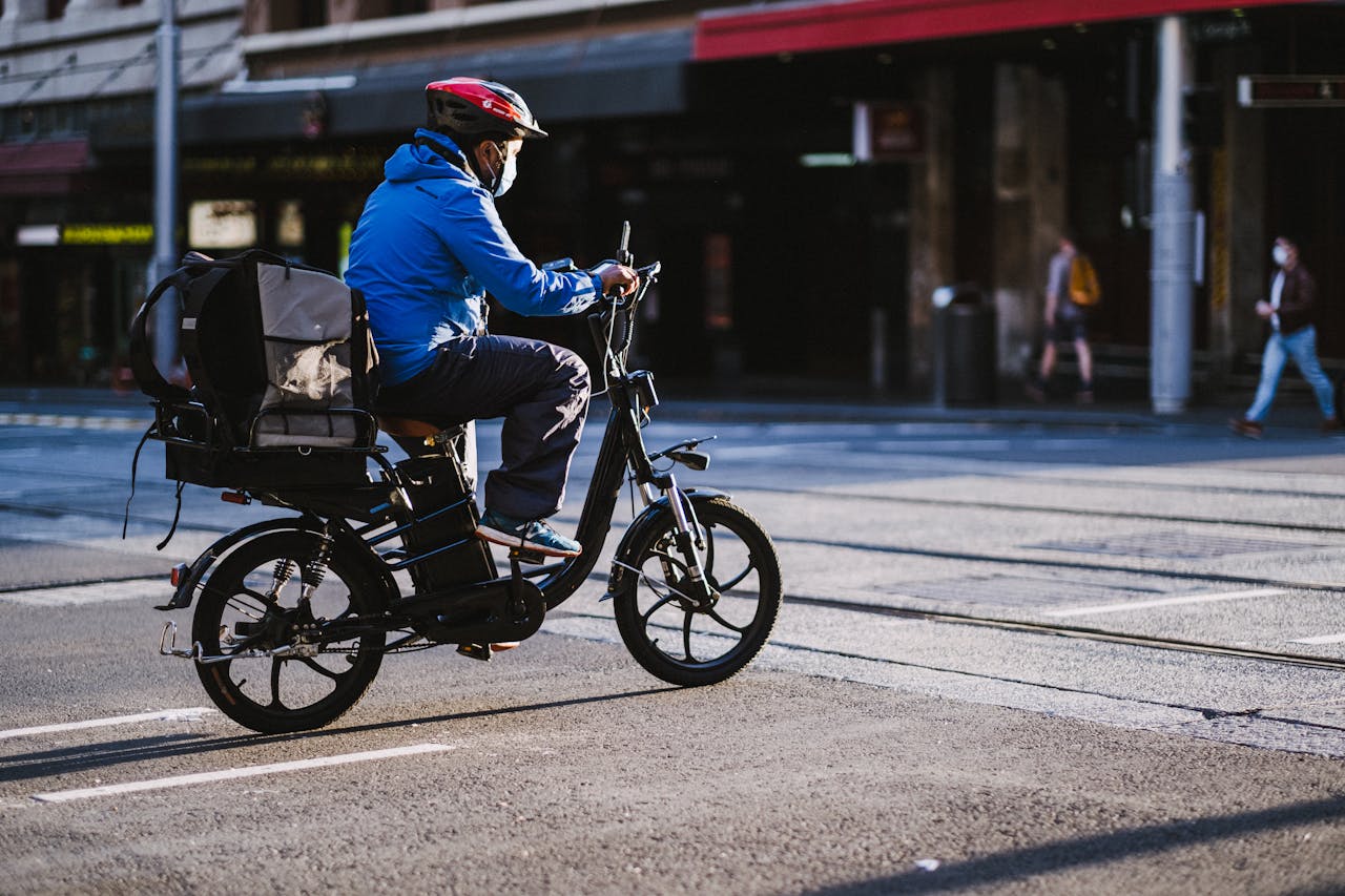 man on an electric bike